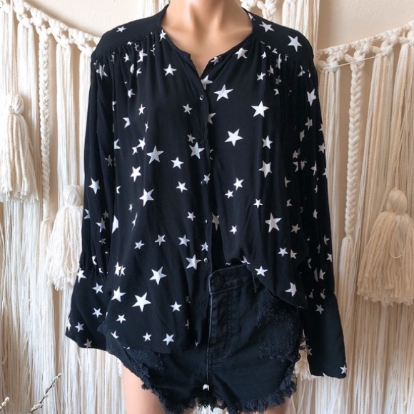 Zara Tops - Zara Star Print Voluminous Blouse